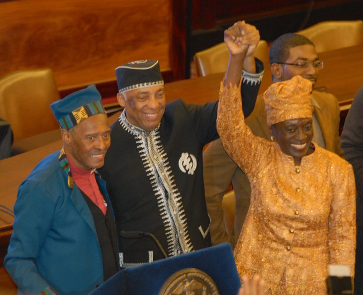 The Rev. Herbert Daughtry, Charles Barron and Council Member Inez Barron (55586)