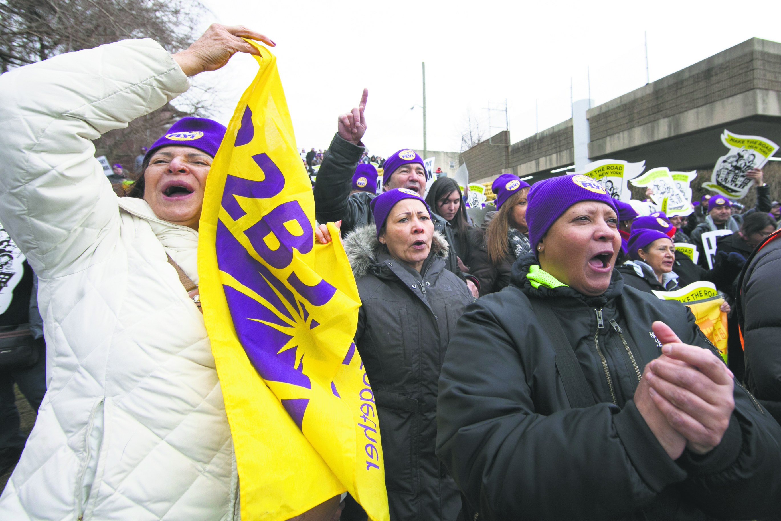 Airport workers and supporters protest on MLK day (57424)