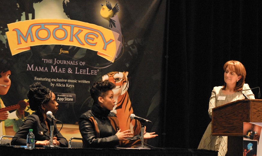 Alicia Keys discussing her app at the 111th American International Toy Fair (61303)