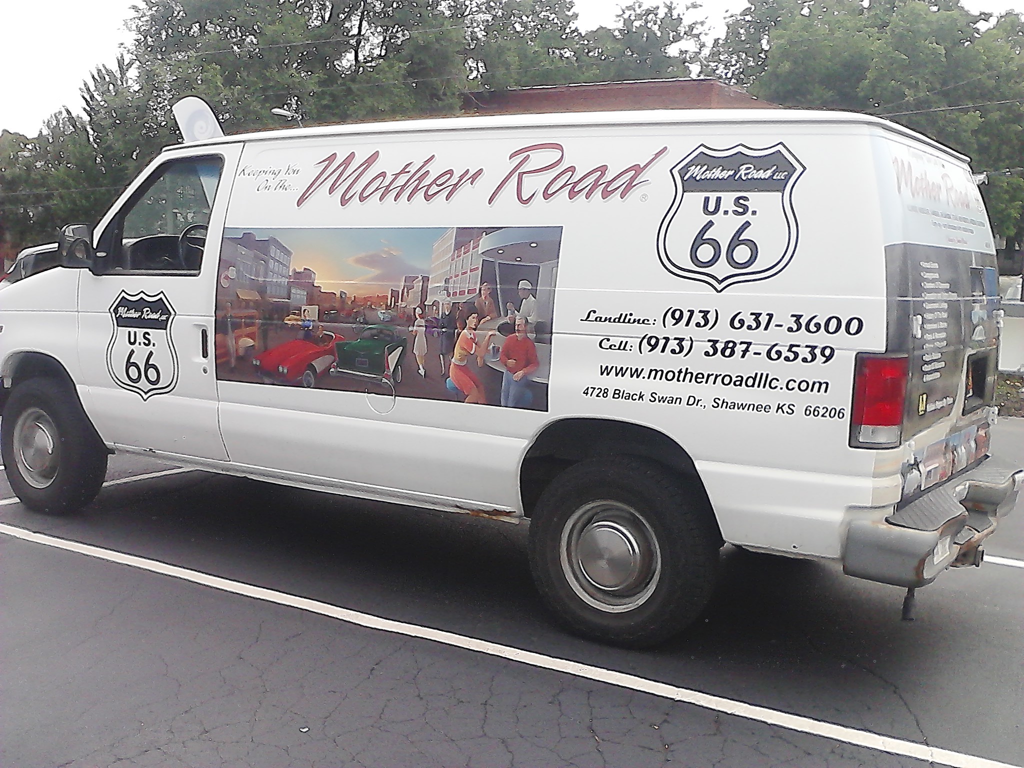 The Emerson family is in constant motion in their eye-catching “Mother Road” painted van to update their Route 66 guidebooks. (69413)