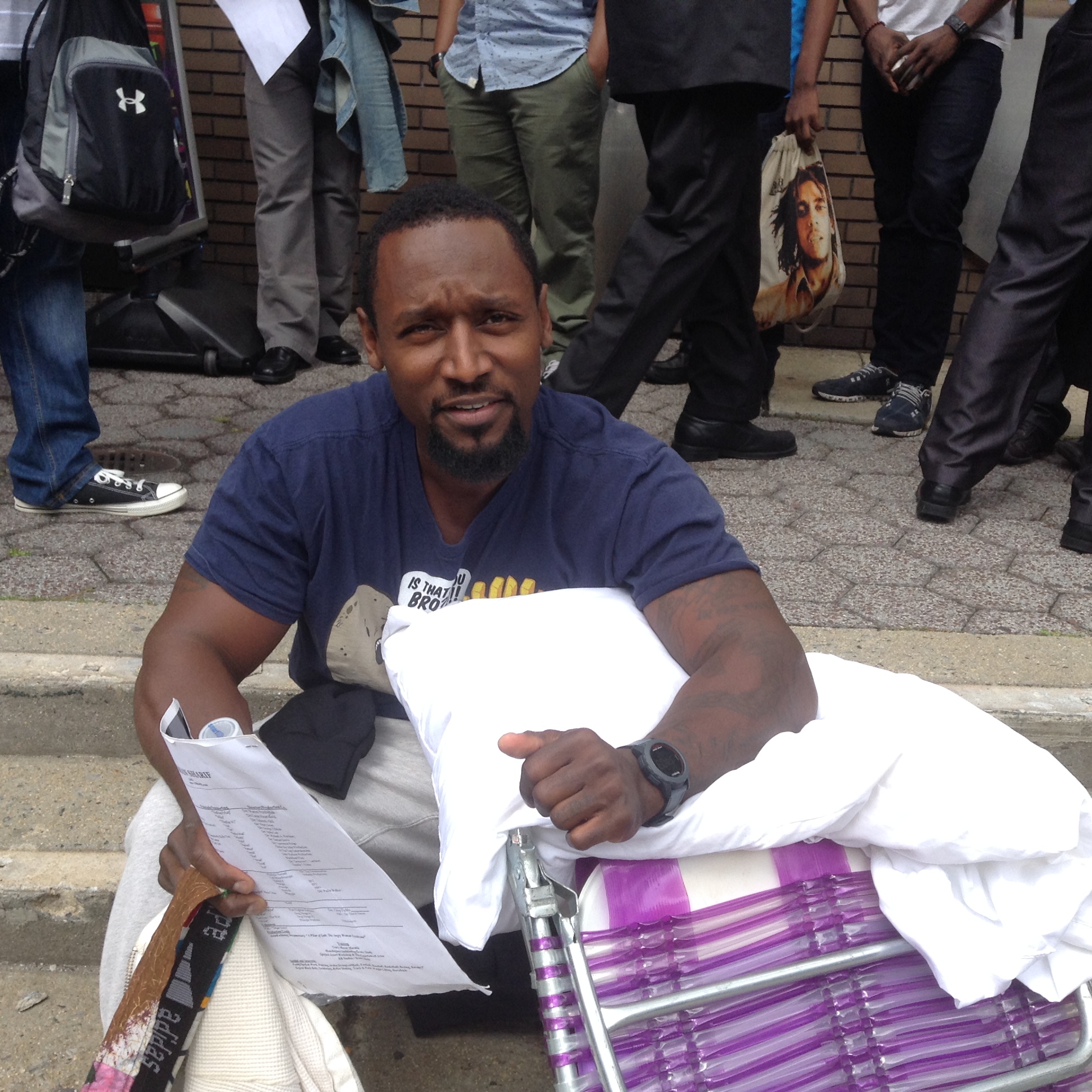 Sarif Isman, the first in line at HBO's open call. (89717)