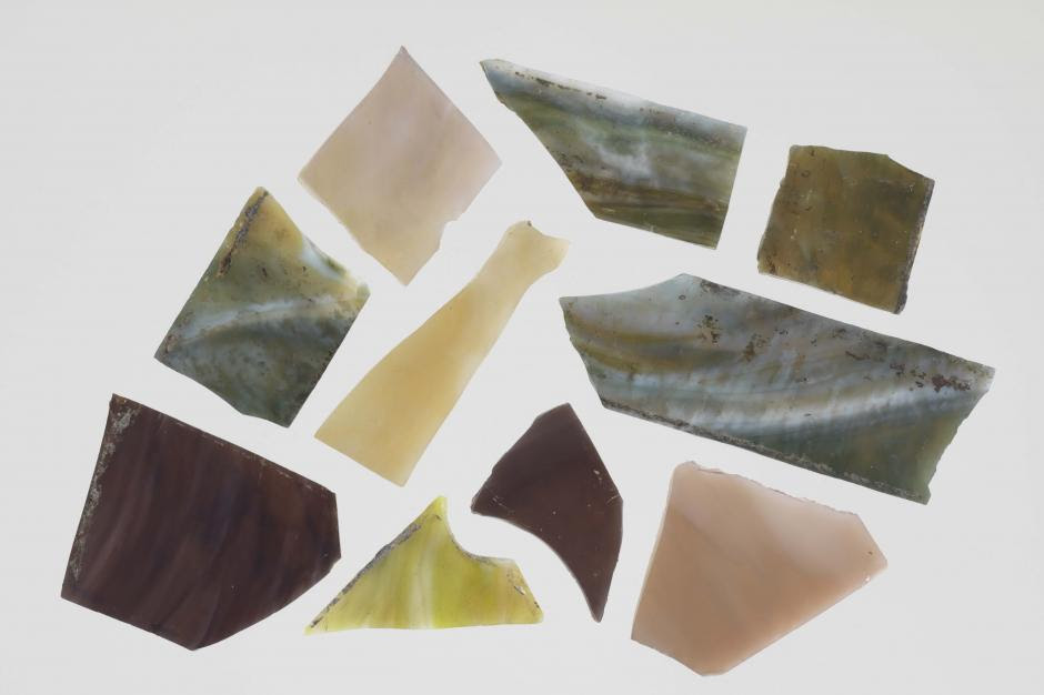 Bits of broken stained glass from the bombing of the 16th Street Baptist Church in Birmingham, Ala in 1963. (220432)