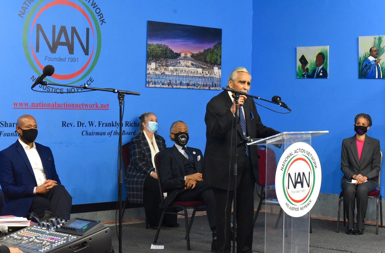 Rev. Al Sharpton, and his National Action Network invited Congressman Charles Rangel, Mayor Bill de Blasio, Manhattan Borough President Gail Brewer, and several mayoral candidates to the annual Rev. Dr. Martin Luther King Day (MLK) celebration (301054)