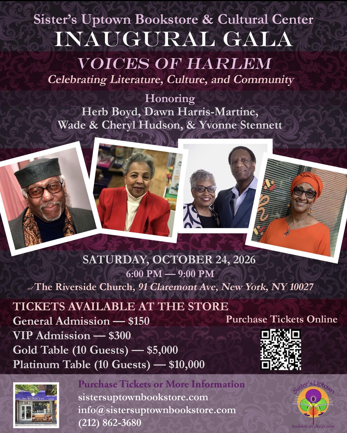 Sister’s Uptown Bookstore hosts Inaugural Voices Of Harlem gala; Herb Boyd among honorees